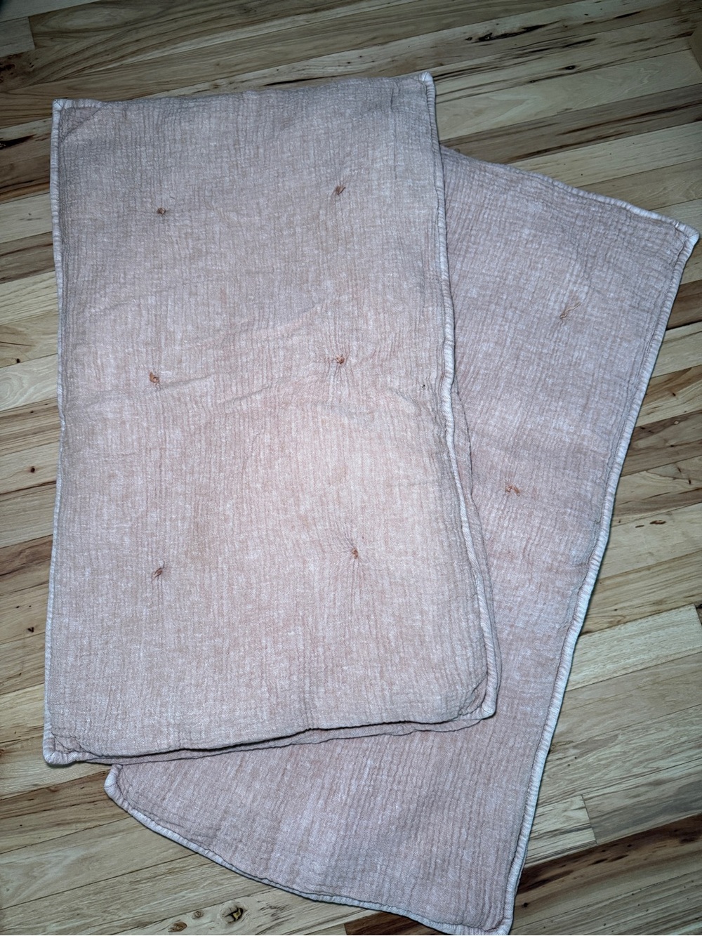 Crate & Barrel Aire Organic Cotton Linen Blend King Pillow Cover Sham Set (2)